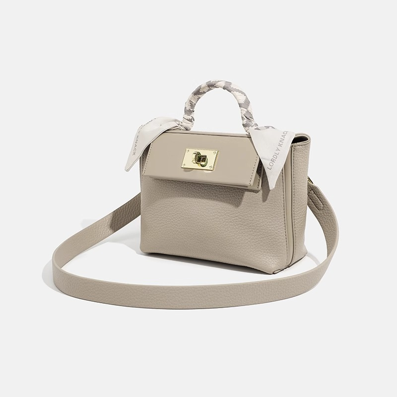 LORDLY KNACK designer bag light luxury genuine leather scarf casual flap bag high-quality vintage tote bag for woman
