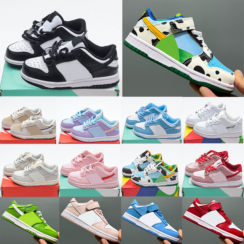 Designer Kids Shoes For Boy Girl Toddler Orange Dairy Cow Baby Skateboard Black White Panda Brazil Boys girls Athletic Runner Outdoor Sports Trainers 22-37