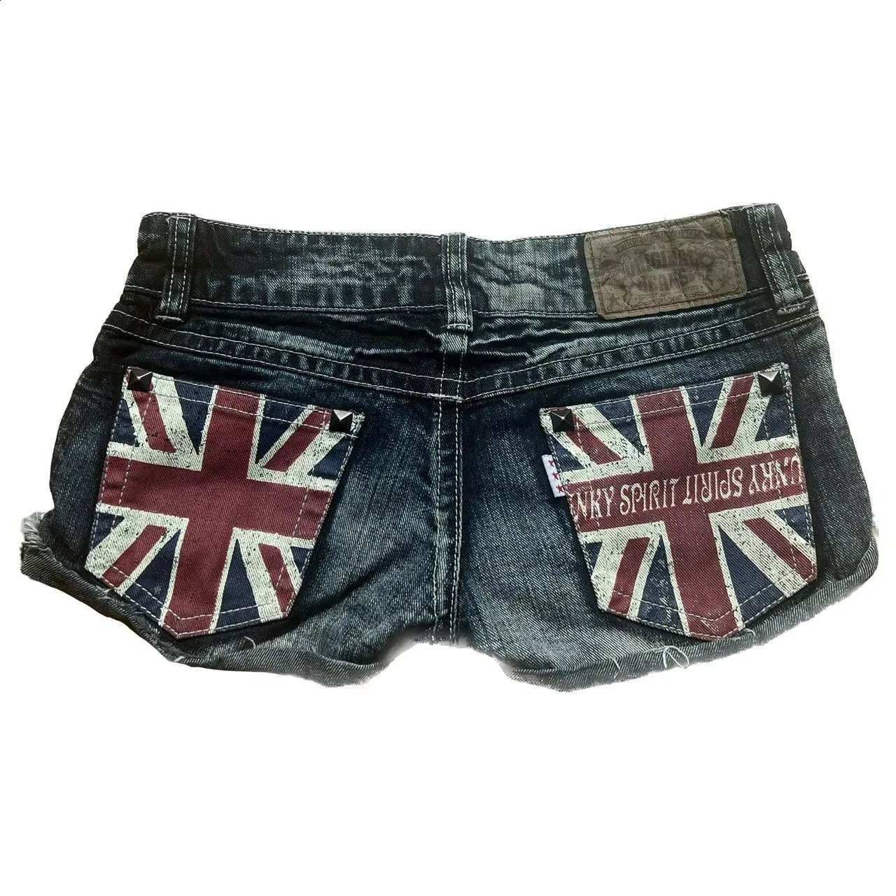 Y2K Retro British Style Flag Graphic Print Mini Shorts Harajuku Gyaru Denim Short Goth Slim Fit Hip Low Rise Pants 250821