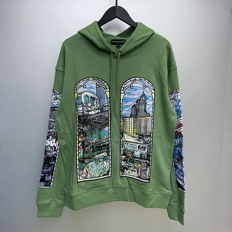 Blue Cream WHO DECIDES WAR Hoodie Men Woman Quality Drill Printing Wash Vintage Casual Pullover Sweatshirts 250821