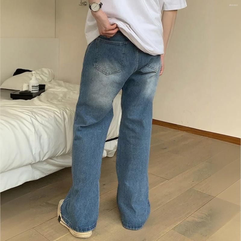 Men's Jeans Autumn Denim Pants Retro Blue Washed Male Baggy Four Seasons Straight Casual Menwear Loose Wide Leg Trousers Fashion