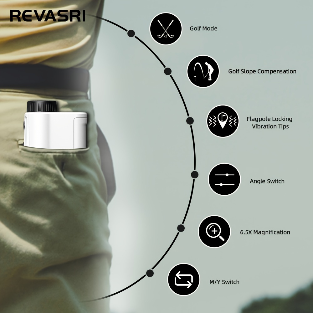 REVASRI Golf Laser Rangefinder 600Yards/1000Yards Slope and Flag Pin Lock Vibration for Golf Tournament Legal Hunting Survey