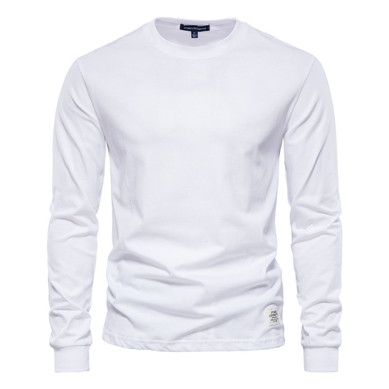 Men's long-sleeved round neck top casual simple T-shirt