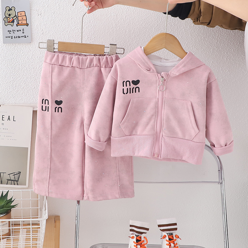 2025 New Girls' Spring Outfit Set Fashionable Long Sleeve Two Piece Baby Toddler Trendy Spring Autumn Clothes