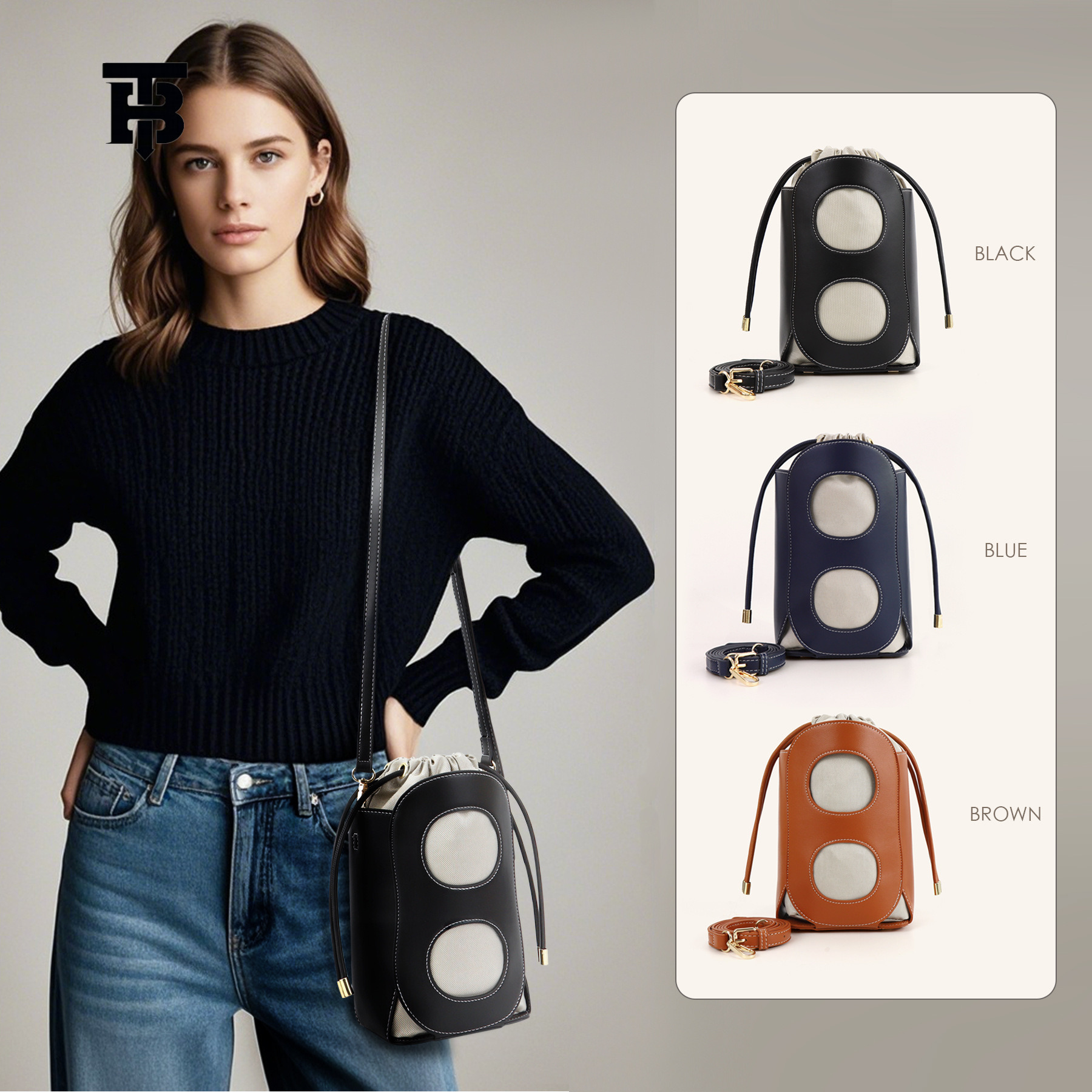 TB BHULAMTE Women's Luxury New Hollow Shoulder Crossbody Bag European And American Fashion Bucket Bag Versatile Simple Handbag Free Shipping Desi