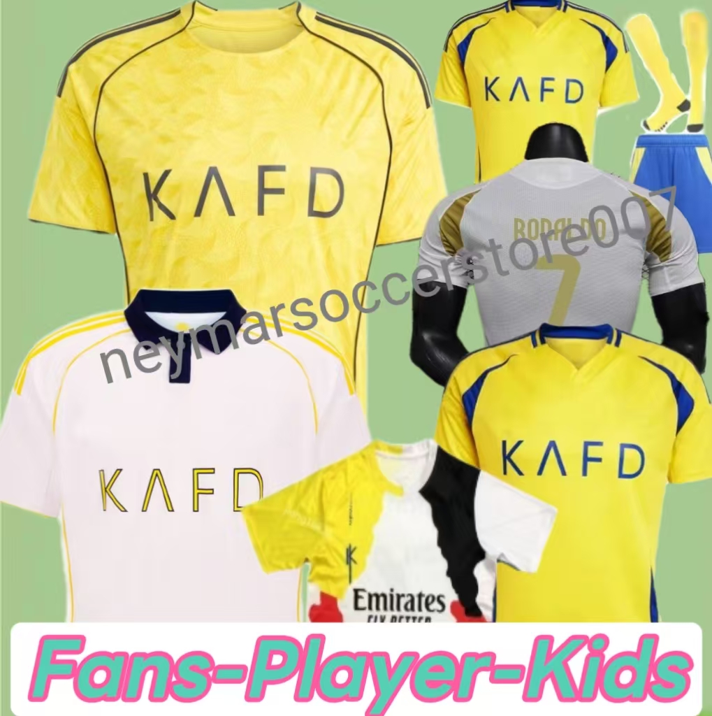 2526 Al Nassr FC soccer Jerseys t shirt Ronaldo Fans home 25 26BROZOVIC GHAREEB Talisca Telles MASHARIPOV LAJAMI men Football shirt Al-Nassr
