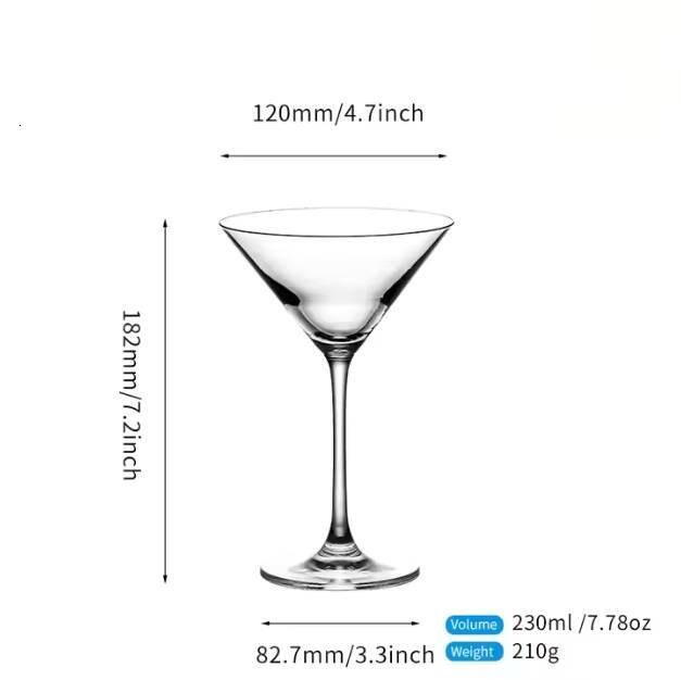 Wholesale 230ml Lead-Free Crystal Goblet Modern/Classic Colored Wine Glass with Long Stem for Martini S99MN23