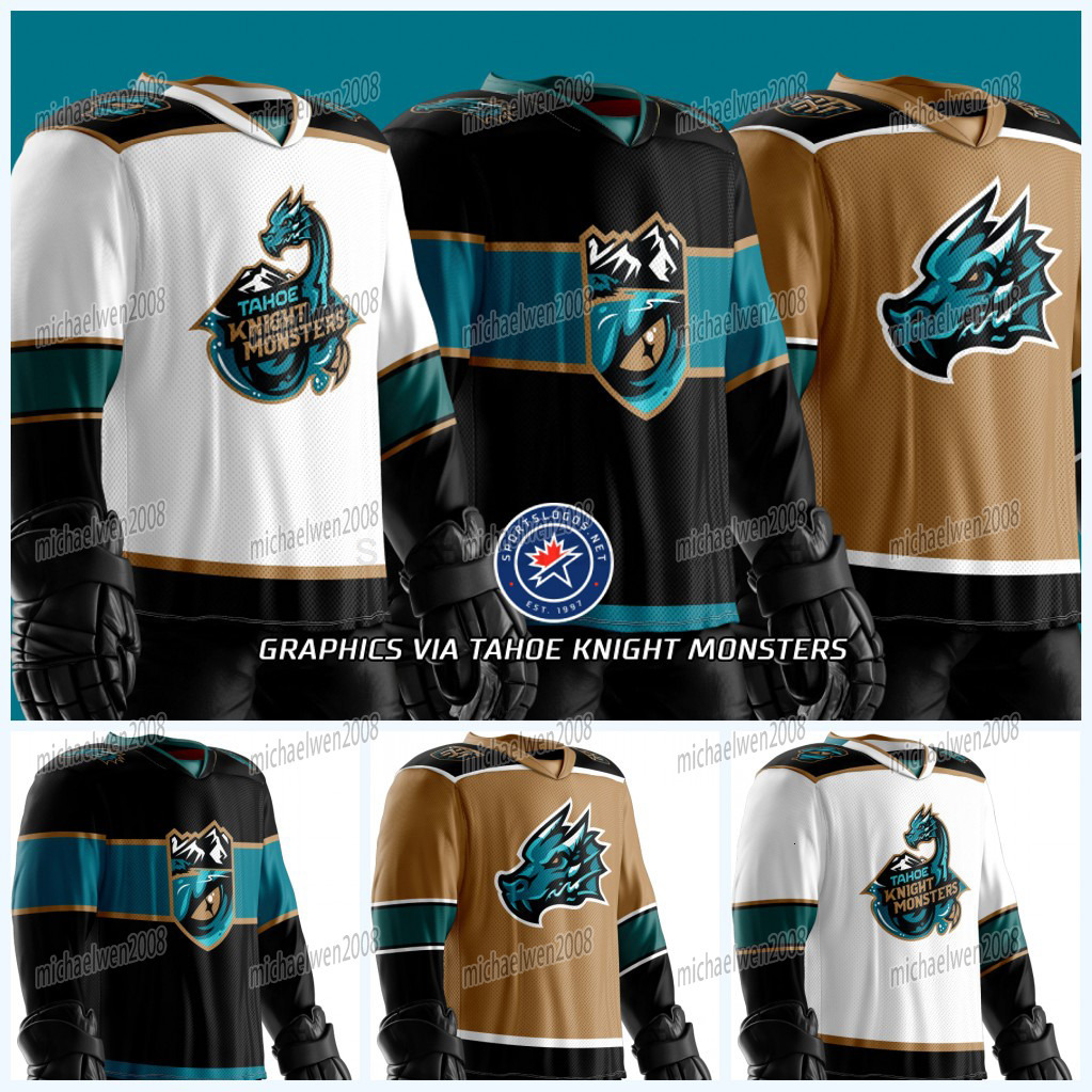 New CUSTOM Tahoe Knight Monsters ECHL Hockey Jerseys Custom Any Number Any Name Sttiched