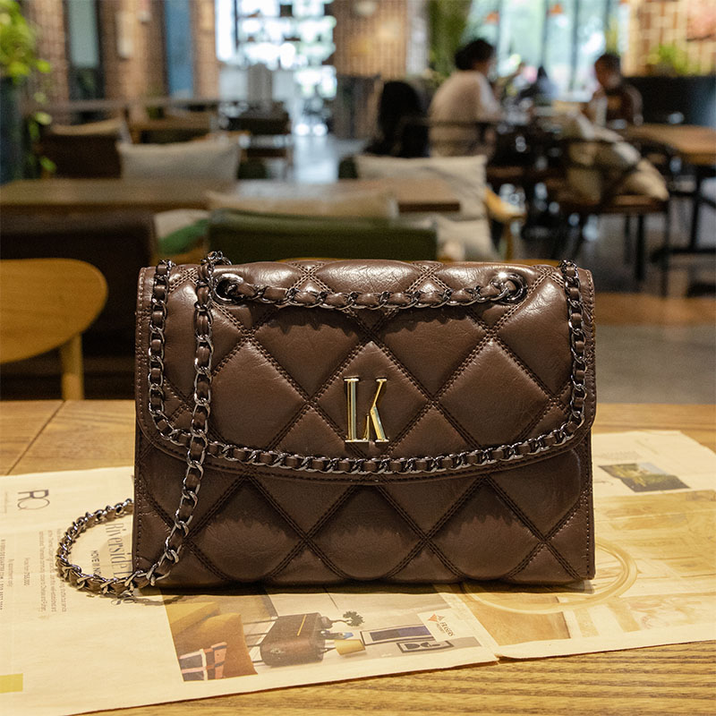 LORDLY KNACK designer light genuine leather casual tote high-quality vintage chain bag for woman