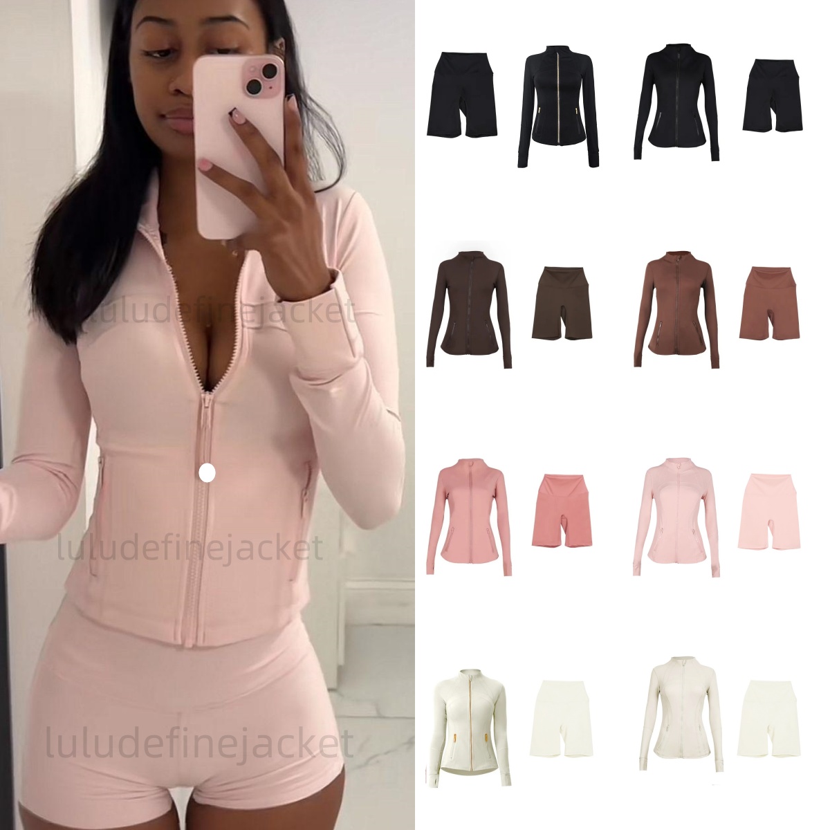 2025 10A NEW Gym sets Jackets and leggings shorts pant Workout Elastic WaistFitness quick dry fitness Activewear Sweatshirt luluity lemones sets definejackets