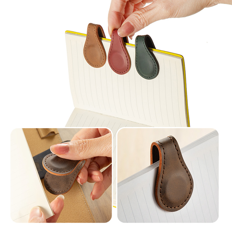 Vintage Style Leather Magnetized Bookmarks with Creative Designs & Personalization Options - SQ1