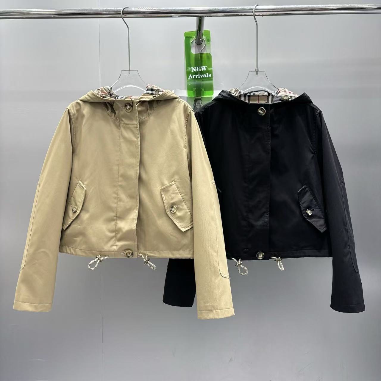 25ss designer's new autumn and winter women's jacket, loose and high-quality women's hooded trench coat, Asian size S-L