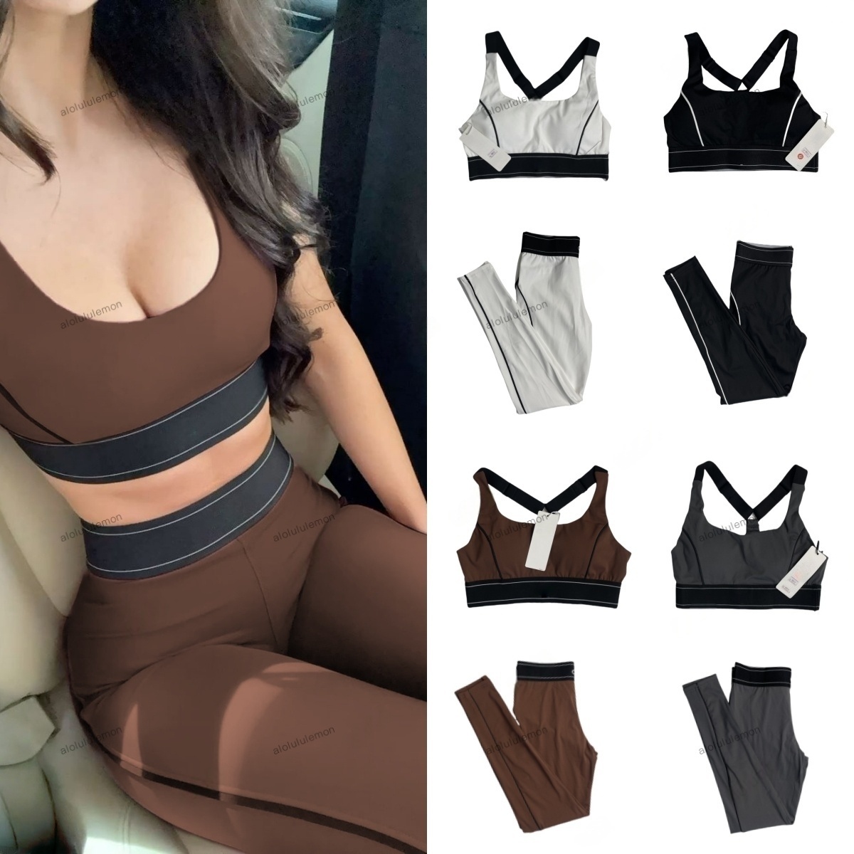 2025 5A Sports Set Yoga Sets Bra High Waist Shorts Workout Sets Summer Comfortable Clothes Gym Suits Outfit Active Wear Aloness Women clothes set
