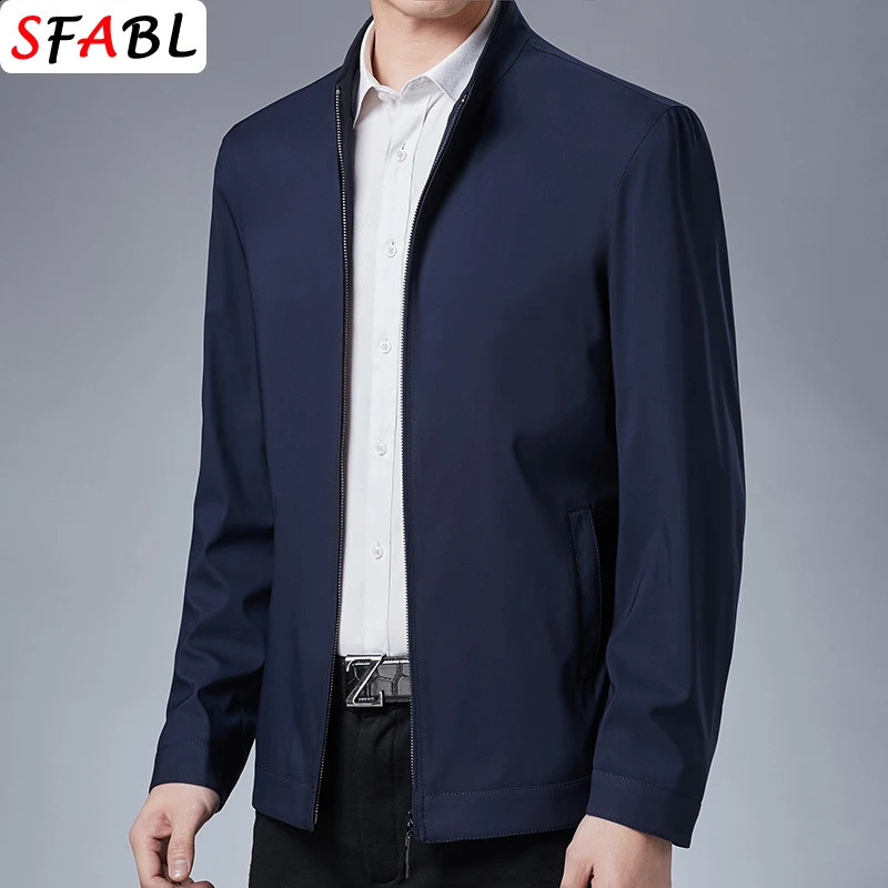 Solid Quality Mens Jacket Business Casual Blazer for Men Zipper Jacket Office Dress Coat Spring Autumn Outerwear 3XL250822