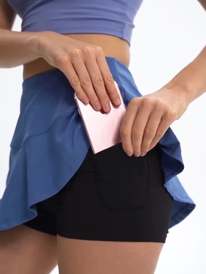 Women Sportswear Golf Quick Dry Running Fitness Pants Skort Skirt Tennis Skirt With Pocket Factory direct sale
