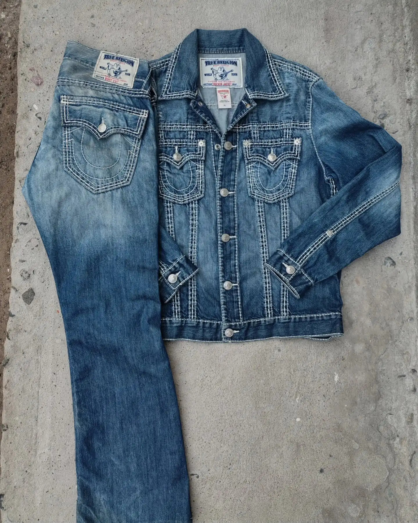 Jacket Denim Loose Two Piece Set Street Trend Men Women Comfort Vintage Pocket y Pattern Button Blue Clothing 250822