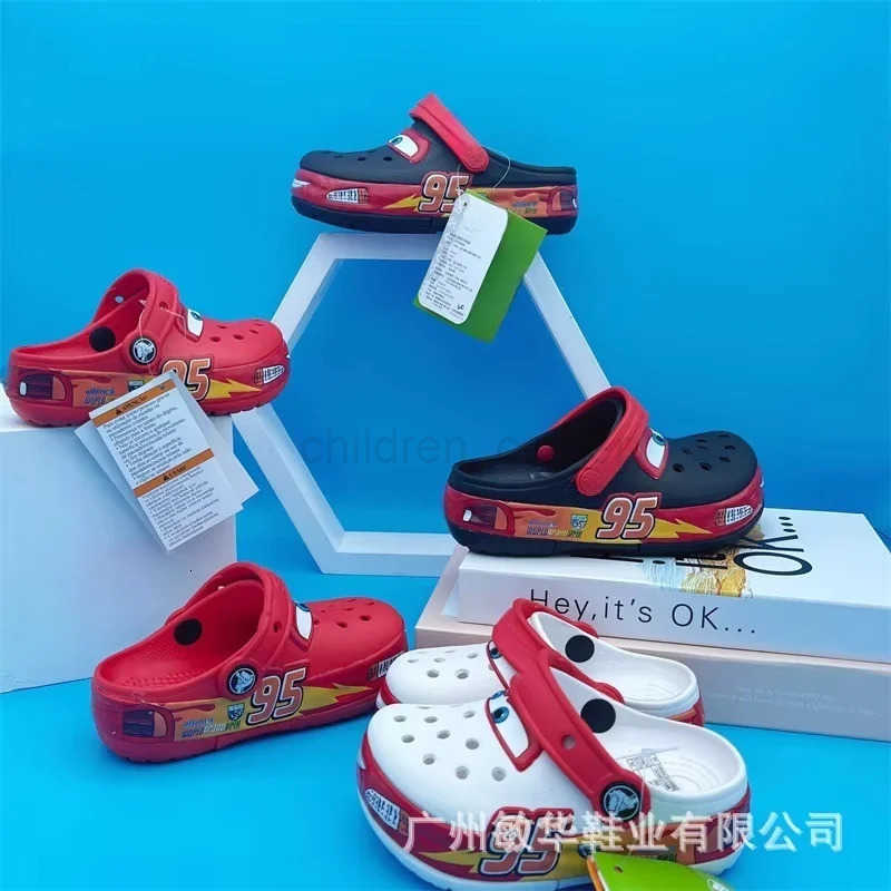 Disney Disney Lightning Mcqueen Pixar Flashing Light Outdoor Beach Slippers Cute Cartoon Anime Pool Anti Slip No95 Cars Slippers W250822