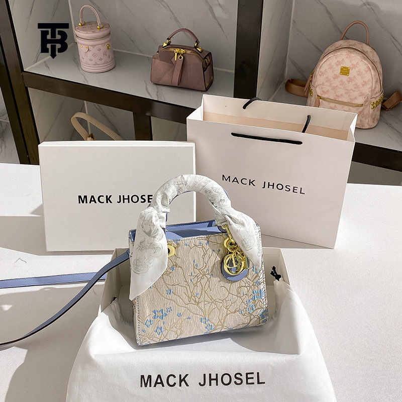 TB BHULAMTE Women's Luxury Blue Embroidered Princess Diana Bag New Fashion Mini Handbag Casual Shoulder Crossbody Bag Free Shipping Designer Bag