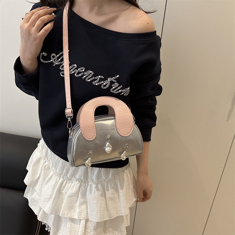 3Colors PU Leather Women Handbags Chic Zipper Bowling Pack Crossbody Bags Elegant Office Lady Small Clutches 241009