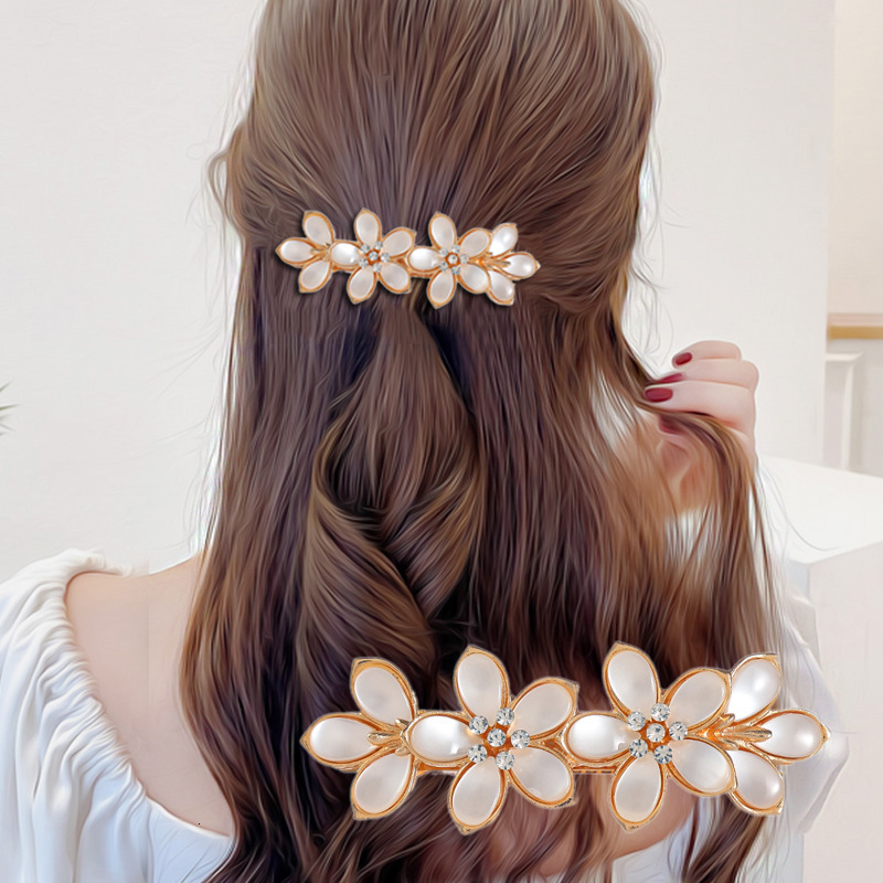 Pearl Back of Head Hairpin Bun Large Horizontal Women's Accessories Ponytail Clip Mom Hair Ornament SY-8068