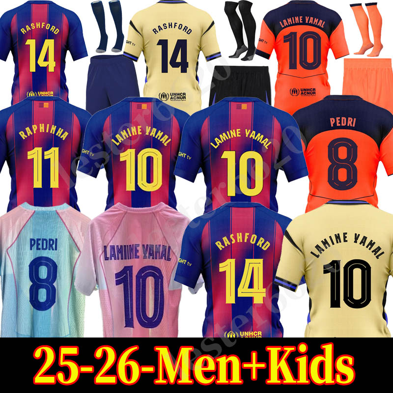 25 26 barcalona jersey LAMINE YAMAL soccer jerseys shirt Rashford LEWANDOWSKI PEDRI RAPHINHA GAVI football kids kit maillot de foot camiseta futbol barcelone