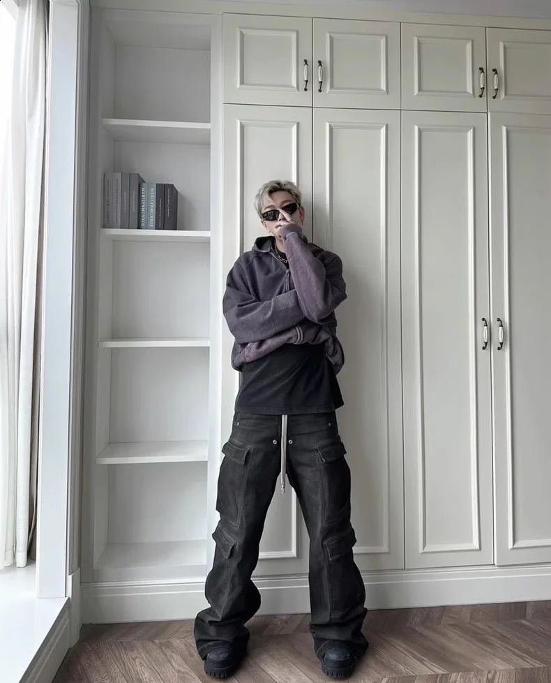 Owen Seak Men Cargo Pants Casual Loose Gothic Mens Trousers Autumn High Street Black Long Pant Size XL Z260315