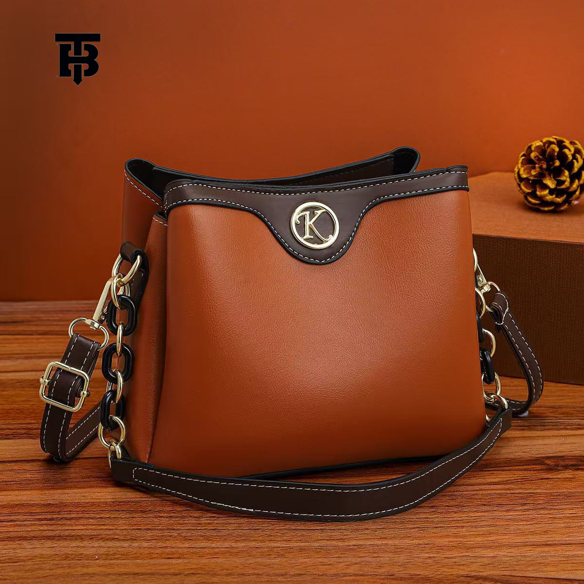 TB BHULAMTE Women's Luxury Designer Bucket Bag New Urban Simple Small Square Bag Large Capacity Fashion Korean Version Single Shoulder Crossbody 