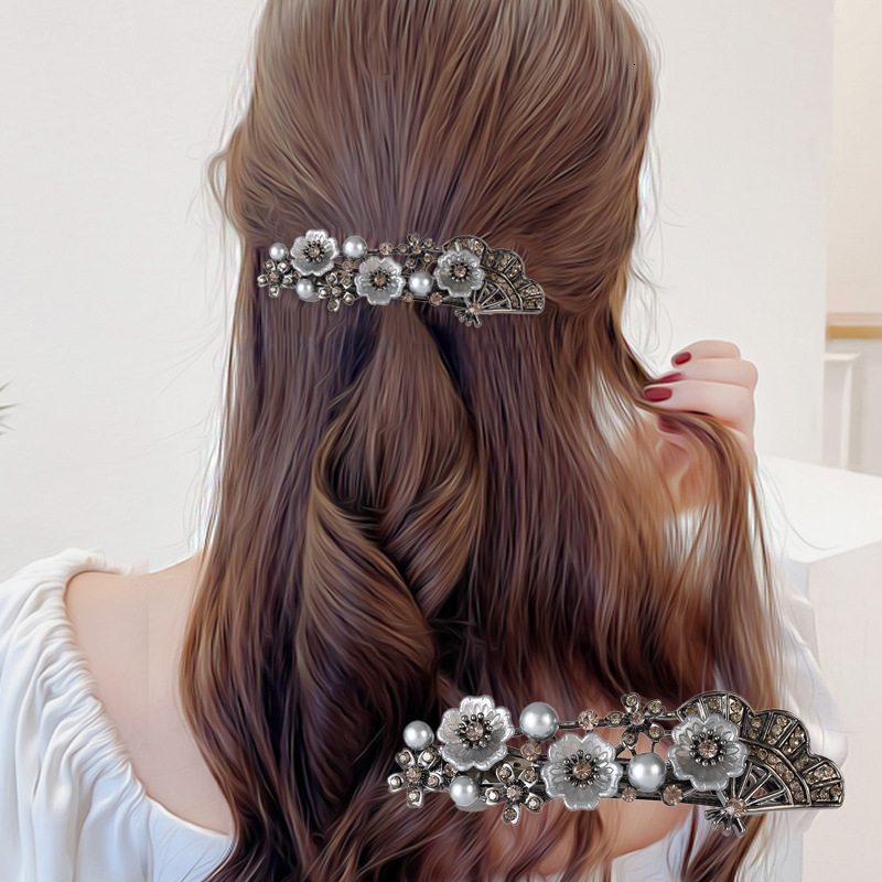 New Small Flower High-end Alloy Spring Clip Hairpin Accessories Women's Hair Ornament SY-8129