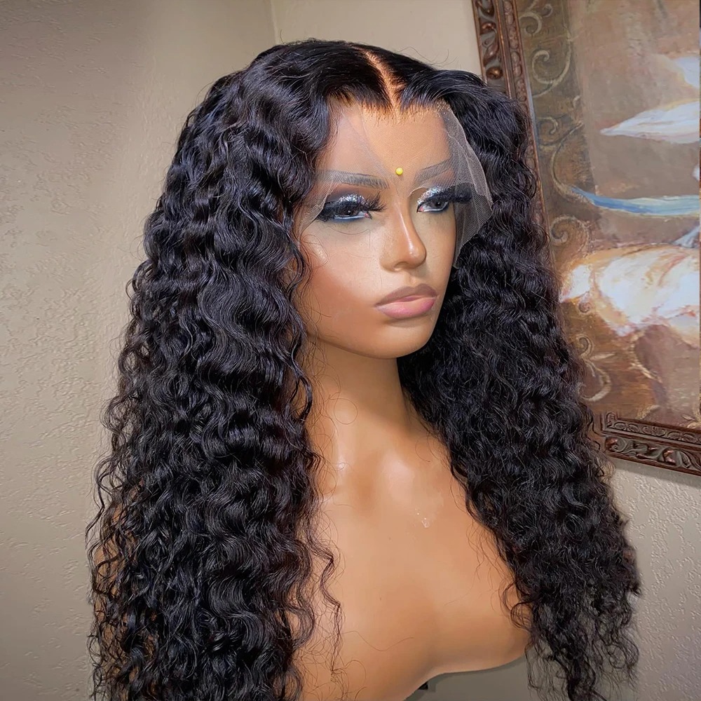Deep Wave Frontal Wig 34 36 Inch Curly Human Hair Wigs Water Wave Lace Front Wig Brazilian 13x4 Wear And Go Glueless Wig With Baby Hair For Wemon