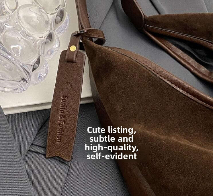 Designer Bags Autumn And Winter Designer Bag Women's Suede Tote Shoulder Half Moon Armpit Casual Simple Leisure Magnetic Bule Closure Soft PU Lea