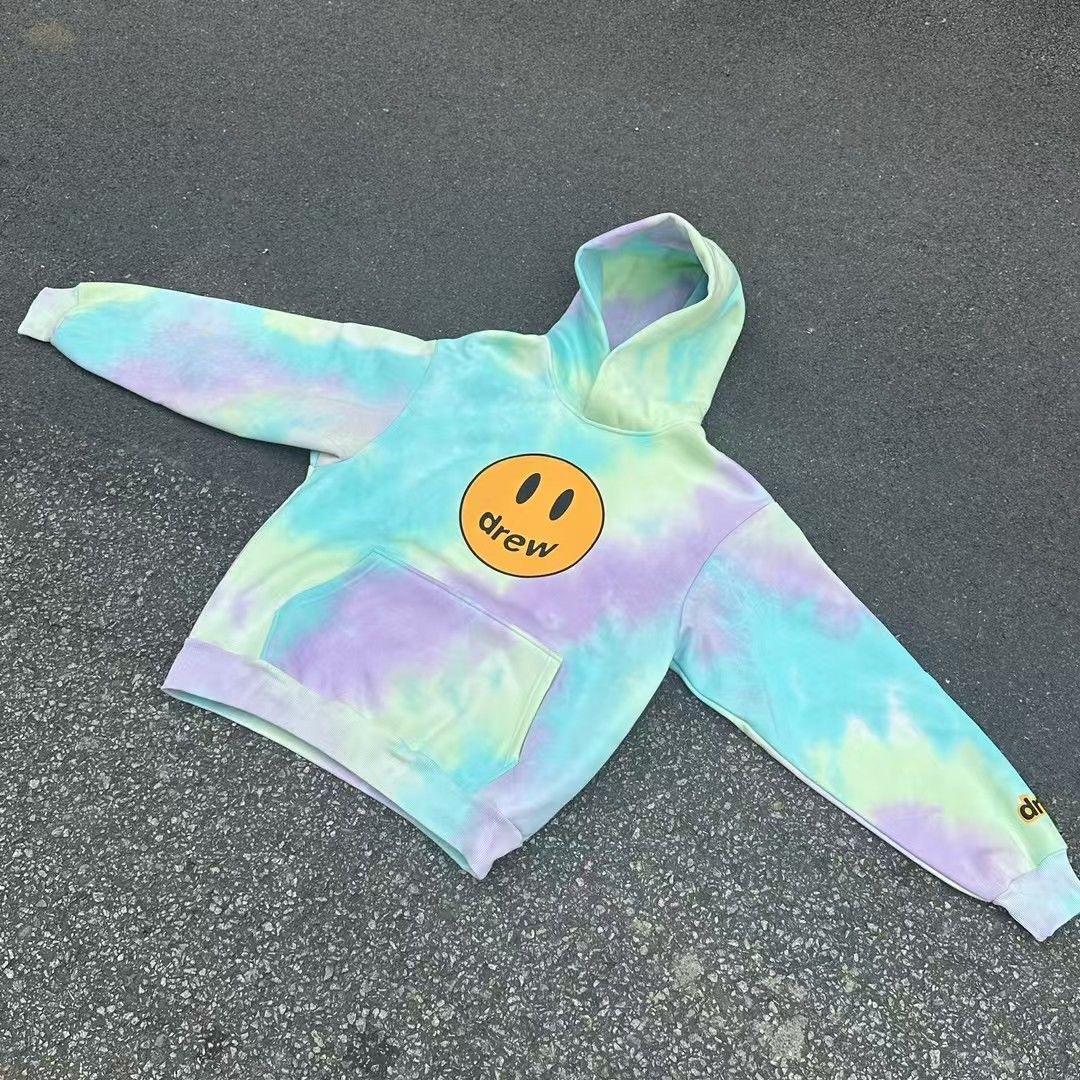 DREW HOUSE Designer New Hoodies Tie-dye smileyface