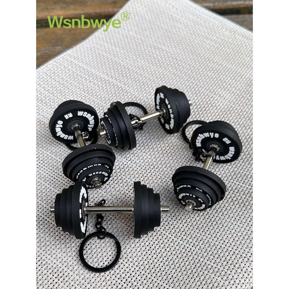 Designer Keychain Bag Charm Keychain Wallet Fiess Equipment Mini Dumbbell Bag Keychain Silicone Barbell Gift Small Pendant Decoration