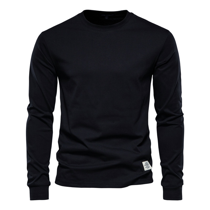 Men's long-sleeved round neck top casual simple T-shirt