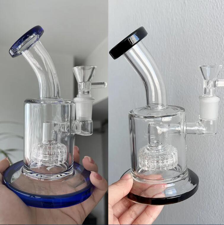 Small Glass Bong Stereo Matrix Perc Glass Water Bongs Hookahs Heady Smoking Water Pipe bubbler Accessory