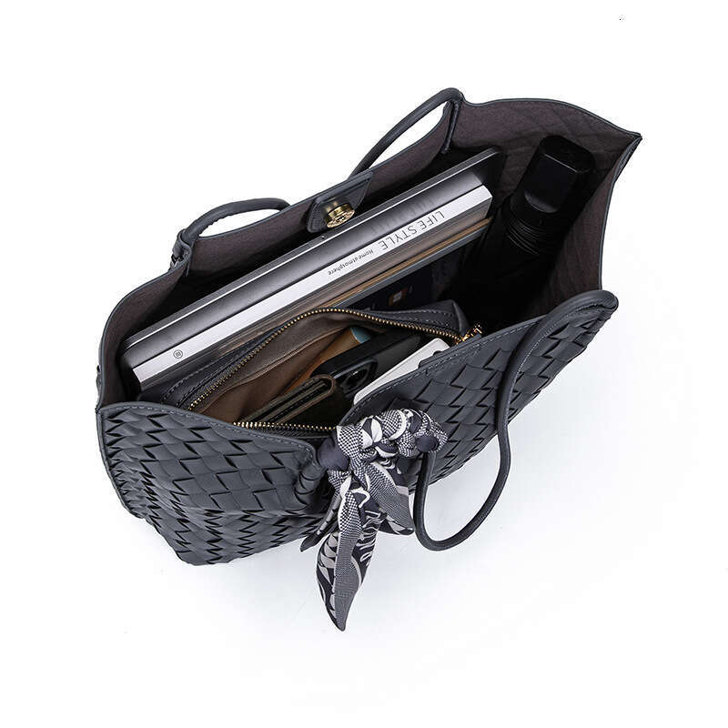 Lanjia- 2024 New Woven Handmade Women's Handbag Large Capacity Tote Faux Leather Shoulder Crossbody Mother Bag 8Fe07