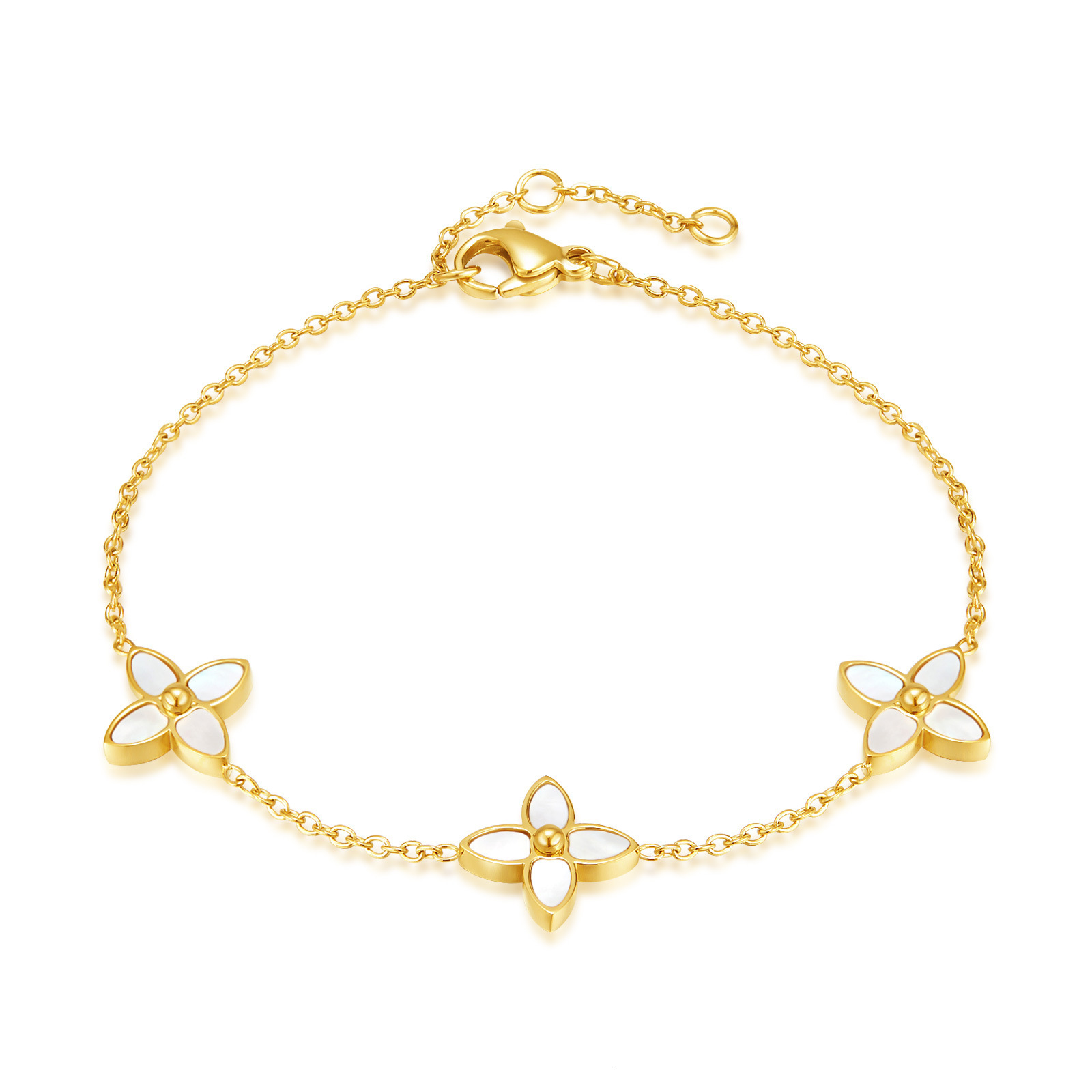 INS Style Niche Design Lucky Clover Personality Fashion Versatile Titanium Steel Bracelet Women's Jewelry - view 7