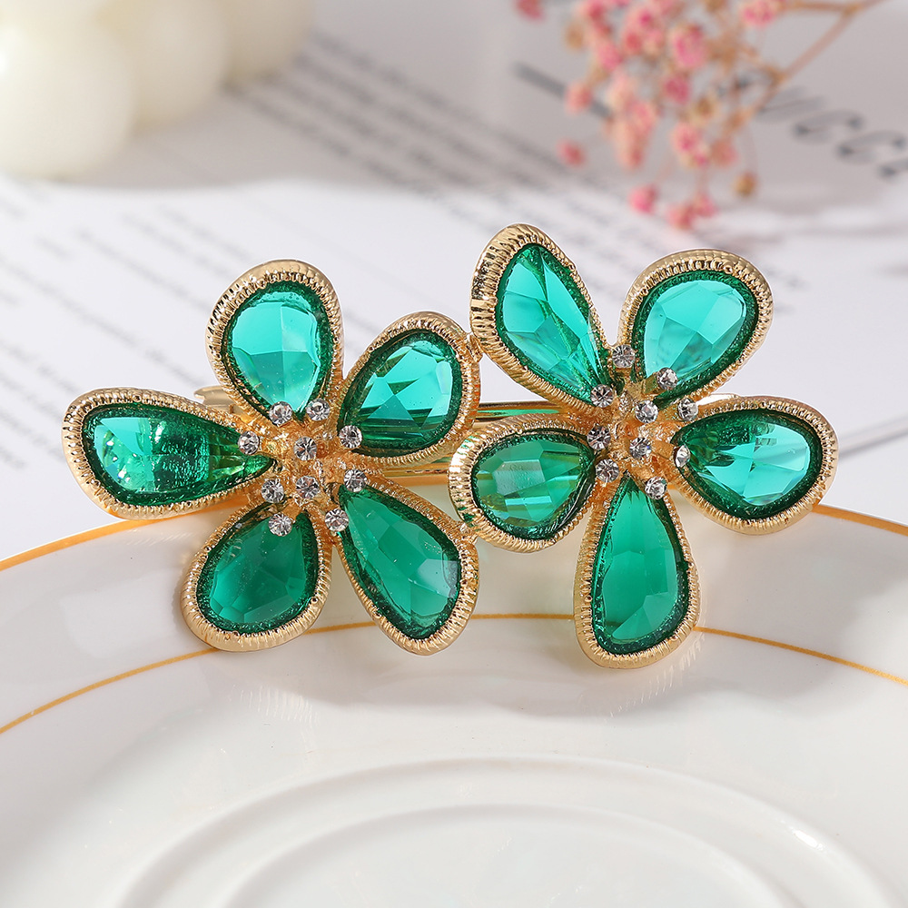 Korean Version Clear Multi-Faceted Fashion Flower Back of Head Women's Spring Accessory Hair Clip SY-8020