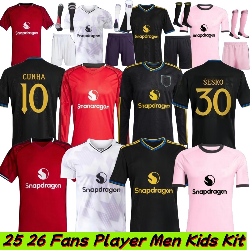 24 25 26 United Soccer Jerseys GARNACHO HOJLUND MARTINEZ CASEMIRO football 2025 2026 shirt B. FERNANDES men kids kits MAINOO ZIRKZEE AMAD YORO Onana 16-28 3XL 4XL