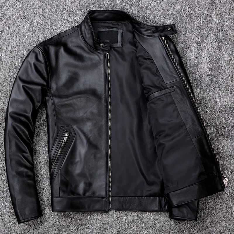 Spring Natural Genuine Leather for Men Motorcycle Slim Male Coat Mens Sheepskin Biker Fashion Clothing X250822