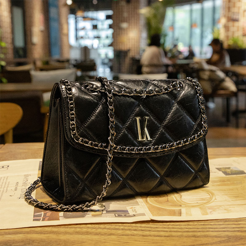 LORDLY KNACK designer light genuine leather casual tote high-quality vintage chain bag for woman