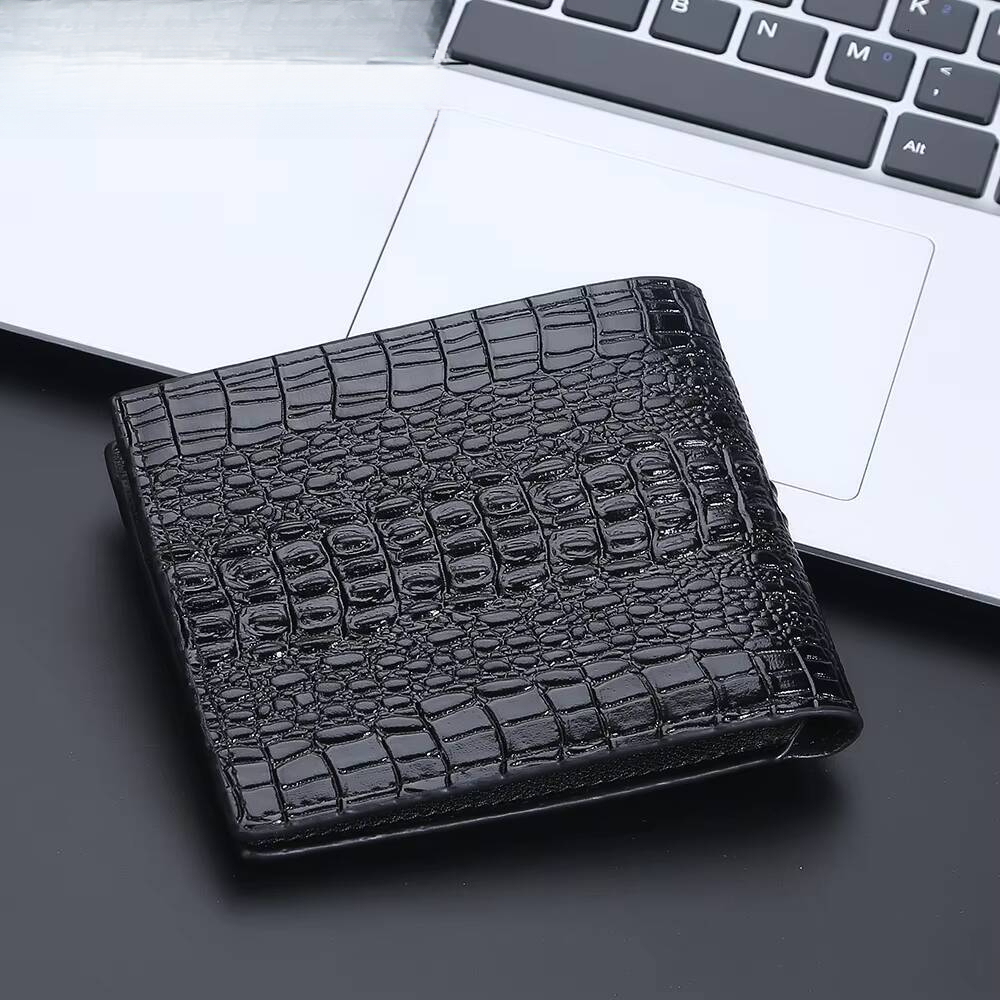 Short Men Wallets Zipper Coin Pocket Crocodile Pattern Men's Wallet Luxury Card Holder PU Leather Classic Male Purse ddmynov