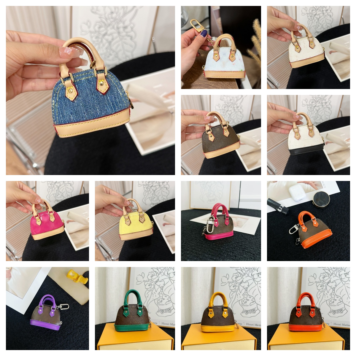 2025Handmade designer keychains dragonne multicolor key chain women men brown leather bag wallet lanyard plated gold accessories dragonne keychain letter 00950