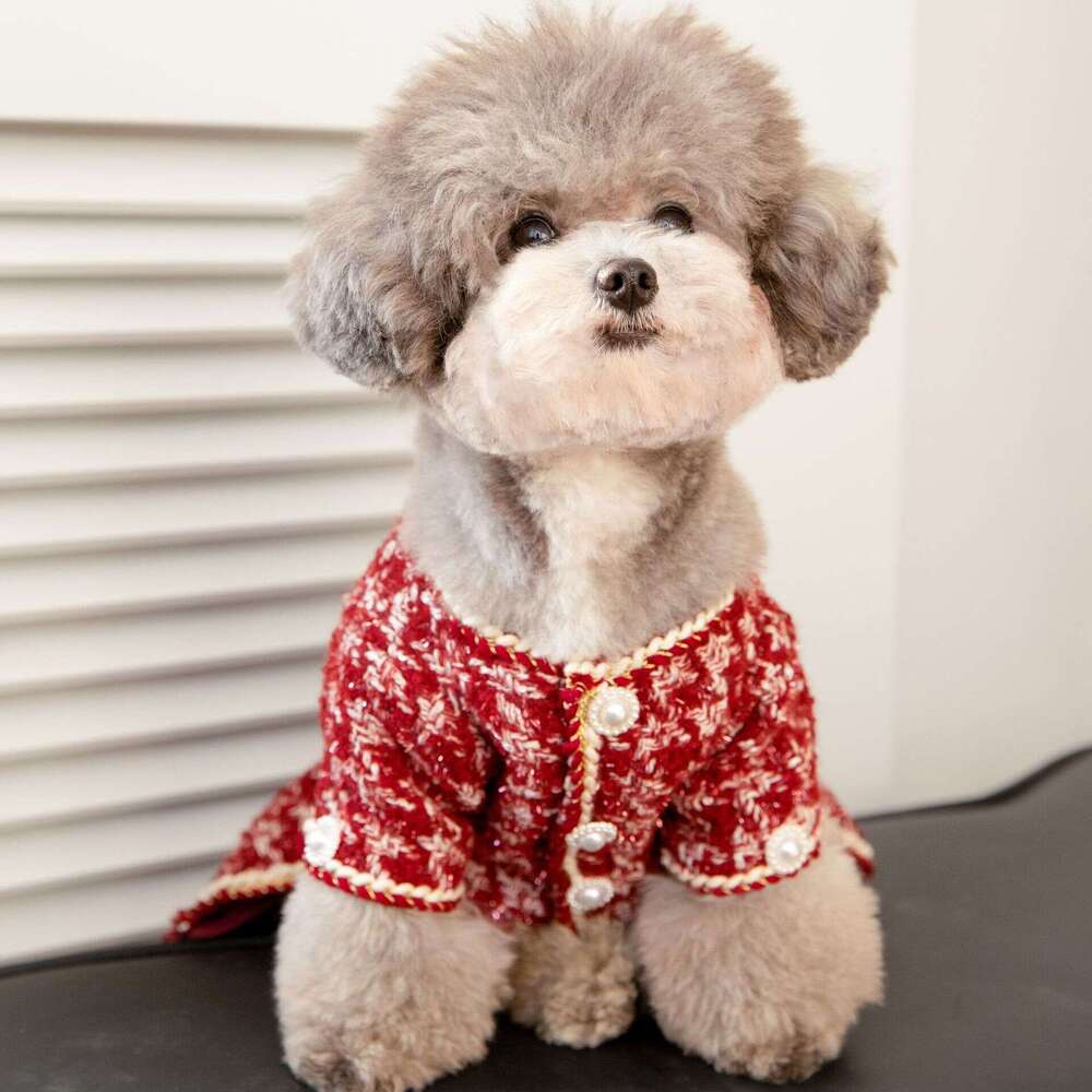 Lanjia- Overseas Pet Trendy Brand Internet Celebrity Little Chanel Style Clothes For Dogs And Cats Teddy Schnauzer Maltese Shih Tzu Dress 223F0