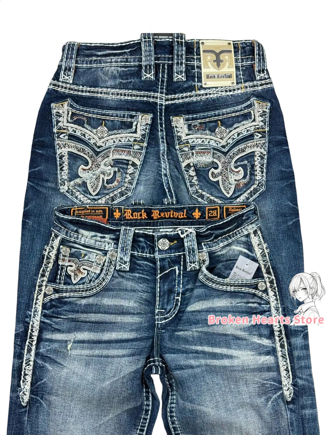 Y2K Gothic Blue Denim Embroidery Harajuku Wide Pants Revival Mens Jeans Foliage Bootcut Women Pocket Hip Hop Streetwear 250822