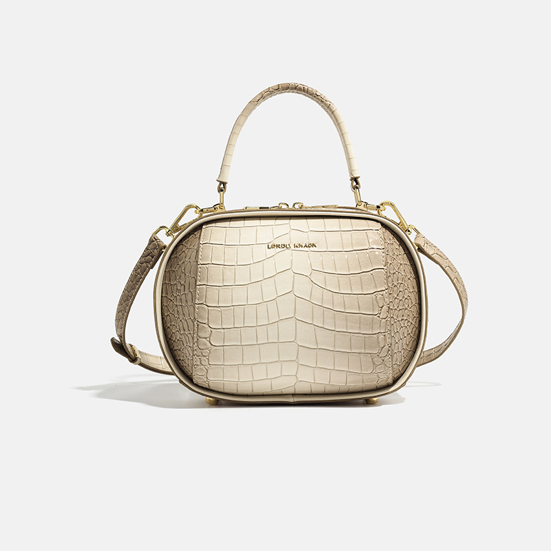 LORDLY KNACK designer bag light luxury genuine leather bowling bag versatile high-quality vintage outdoor tote bag