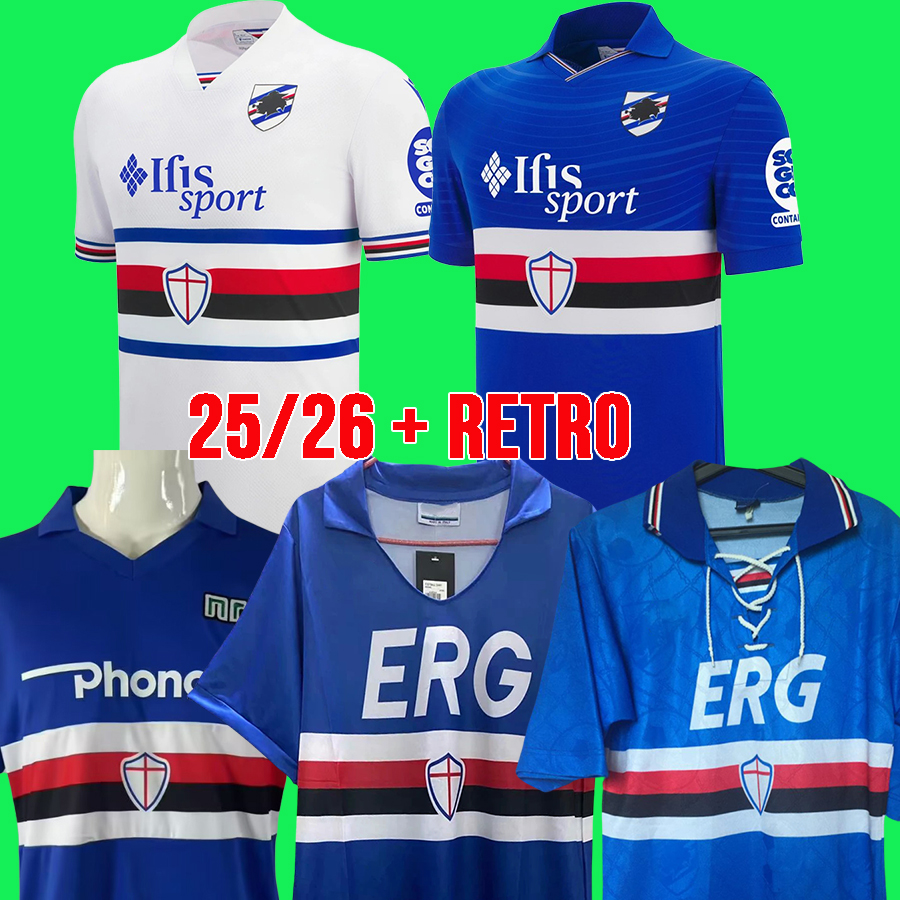 25 26 UC Sampdoria soccer jerseys LINETTY MARONI DAMSGAARD JANKTO TORREGROSSA YOSHIDA 2024 2025 GABBIADINI CAPUTO AUGELLO 90 91 94 95 retro football shirt