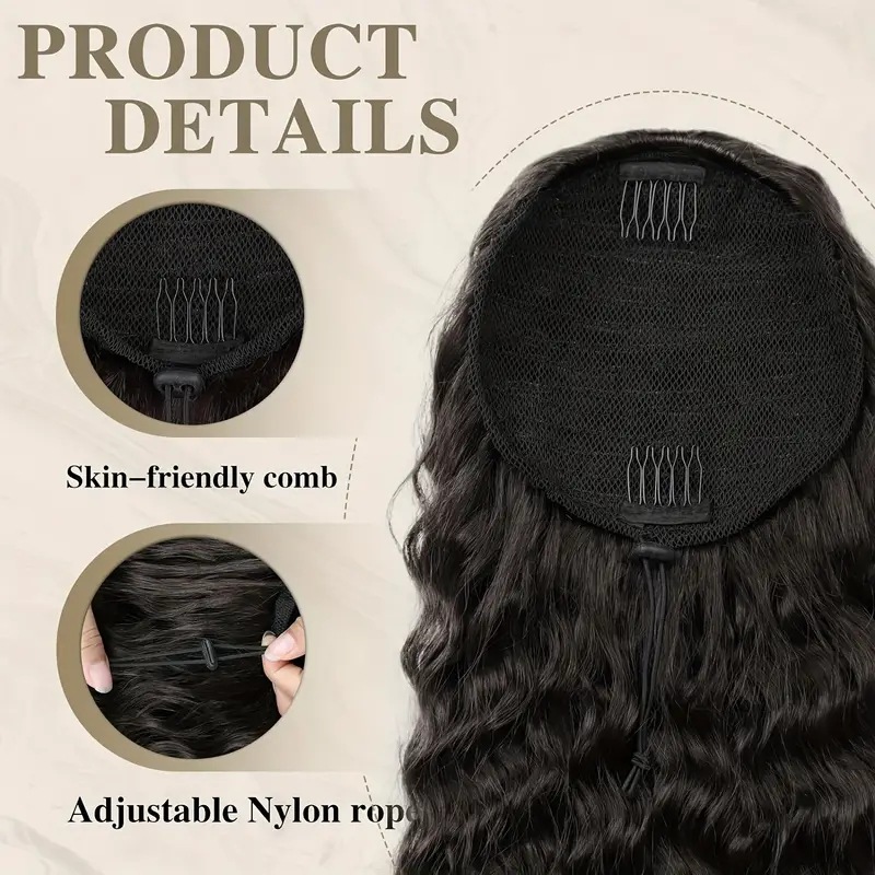 Ponytail Hair Extensions for Women With Small Curly Fluffy Brawstring Ponytail j15
