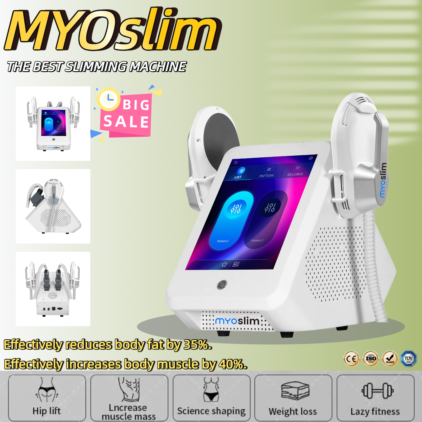 MYOslim Contouring Fat Loss EMS Neo RF 6500W 200HZ Slimming Sculpting Muscle Electromagnetic Body Sculpting Machine CE/ROHS