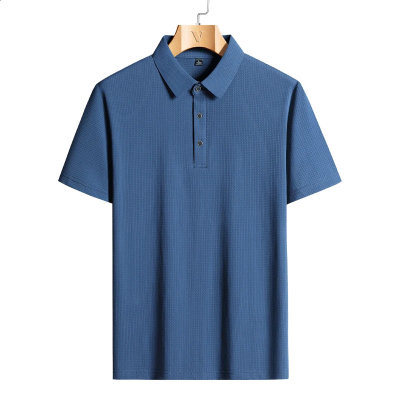 M-9XL Summer Polo Shirt Men Breathable Mesh Ice Silk Quick-drying Short-sleeved T-shirt Elastic Sports Tops Men Clothing 260618CJ - view 3