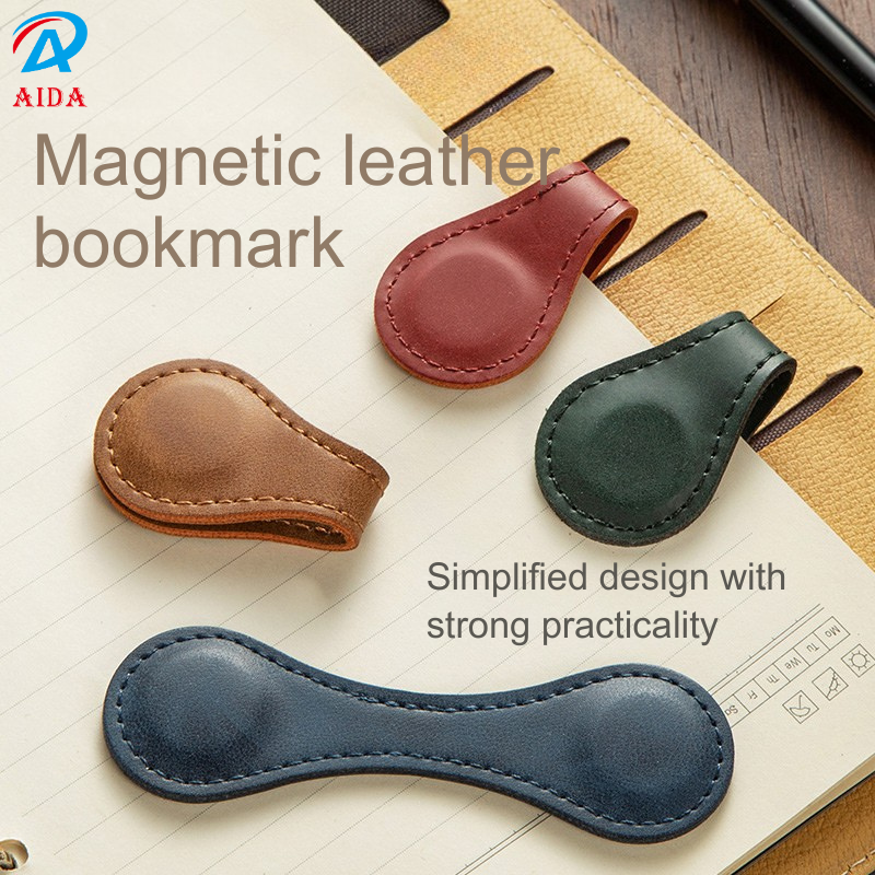 Vintage Style Leather Magnetized Bookmarks with Creative Designs & Personalization Options - SQ1